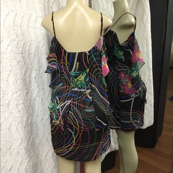 Ark & Co 100% SILK Cold Shoulder Dress - Picture 3 of 4